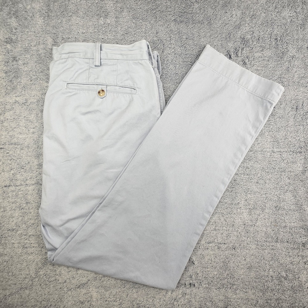 Vintage Polo Ralph Lauren Pants Mens 36x32 Straight Fit Chino Light Blue Cotton